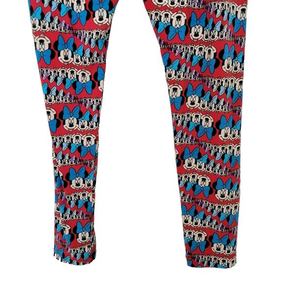 LulaRoe Tall & Curvy Leggings XL Disney Minnie Mouse Red Blue White All Over - Picture 6 of 10